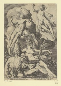 4つの要素 神話的および寓意的な表現 (シリーズ タイトル) 作： Jacob Matham (attributed to)