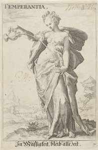 マゲイド（節制） 節制 (オブジェクトのタイトル) 作： Jacob Matham (attributed to)