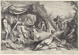 アクタイオンのダイアナ 作： Jacob Matham