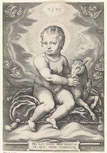 子羊と座るキリストの子供 作： Jacob Matham