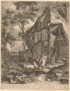 ハガルを追放するアブラハム 作： Jacob Matham, after Abraham Bloemaert