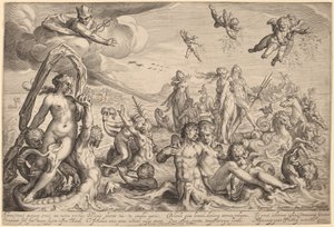 ネプチューンとテティスの勝利 作： Jacob Matham, after Bartholomaeus Spranger