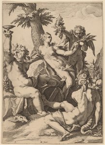 金星、バッカス、ケレス 作： Jacob Matham after Hendrik Goltzius
