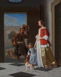 ドアの魚屋、1663年（パネルのキャンバスに油彩）