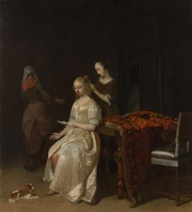 ラブレター、1670年代初頭。 作： Jacob Lucasz Ochtervelt