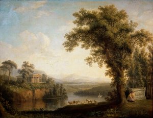 フェイトンの墓のあるアンティークな風景」1785年   作： Jacob Philip Hackert