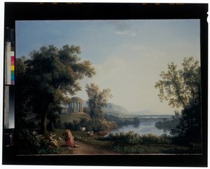 古典的な川の風景 作： Jacob Philippe Hackert