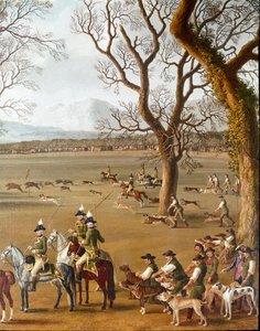 カッサーノ領地でイノシシを狩るフェルディナンド4世 詳細画 ヤコブ・フィリップ・ディット・ハッケルト・ディタリア（1737-1807） 18世紀 ナポリ・カポディモンテ美術館蔵 作： Jacob Philippe Hackert