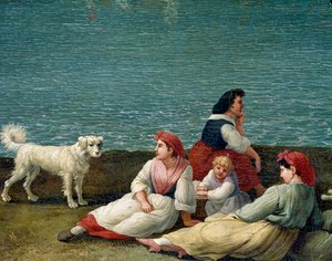 イタリア・バルレッタの農民たち - （バルレッタの農民の女性たち） 詳細画：ヤコブ・フィリップ・ハッケルト・ディット・ハッケルト（1737-1807） 18世紀 - ナポリ・サンマルティーノ国立博物館 作： Jacob Philippe Hackert