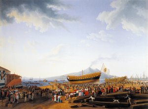 カステランマーレ・ディ・スタビアの造船所（ヤコブ・フィリップ・ハッカート撮影 作： Jacob Philippe Hackert