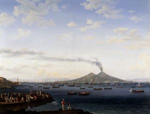 アルジェリアからナポリ湾への艦隊の帰還 作： Jacob Philippe Hackert