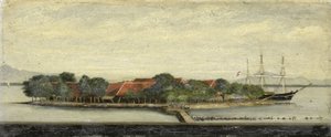 バタビア湾のカイパー島の眺め 作： Jacob Pieter Mercier
