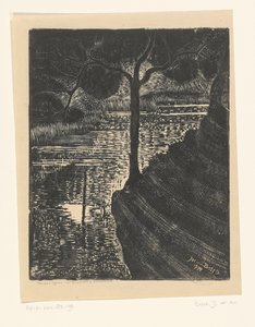 Overveen の Elswout にある鯉の池 作： Jacob Pieter van den Bosch (signed by artist)