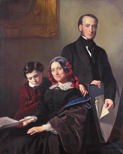 画家ウィレム・ヘンドリック・シュミット（1809-49）の未亡人で、ヤコブ・スポールの師であったA・J・シュミット＝カイザー夫人と弟のJ・N・カイザー、10歳の息子。