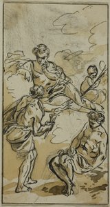 二人の人物に現れる女神 作： Jacob Wilhelm Mechau