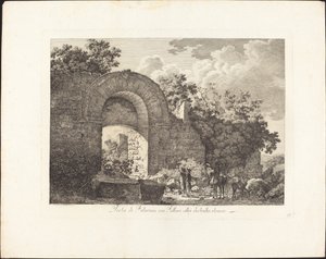 ファレリの門、現在はダラーリがエトルリアの都市を破壊した 作： Jacob Wilhelm Mechau