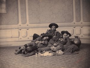 羊飼いの pifferari とおやつ、1864 年頃。 作： Jacob Wothly