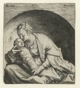 眠っているキリストの子とマドンナ 作： Jacob de Gheyn (II)