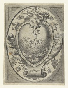 レトリック愛のライデン商工会議所の紋章が基盤 作： Jacob de Gheyn (II)
