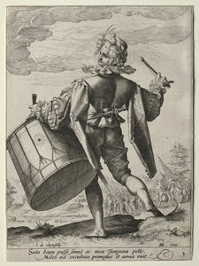 ドラマー、1587年。 作： Jacob de Gheyn II