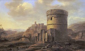 ローマの風景：セシリアメテッラの墓 作： Jacob de Heusch