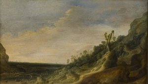 川と海が見える山の風景 作： Jacob van Geel