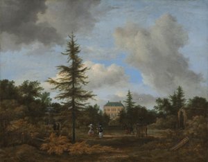 公園内のカントリーハウス、c。 1675年。 作： Jacob van Ruisdael