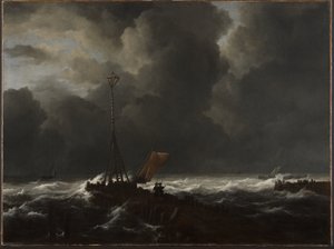 桟橋の荒れた海 作： Jacob van Ruisdael