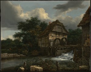 2 つの水車小屋と 1 つの水門 作： Jacob van Ruisdael