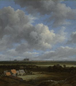 フォアグラウンドに漂白フィールドがある北西部からのハールレムの眺め、1650〜82年頃