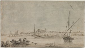 ドルドレヒトの川からの眺め、1775〜1815年。 作： Jacob van Strij