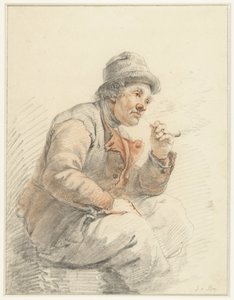 座ってパイプを吸う農家 作： Jacob van Strij