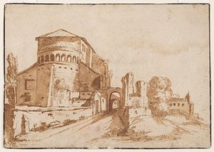 サンティ ジョヴァンニ エ パオロ ア チェリオ、ローマのビュー 作： Jacob van den Ulft