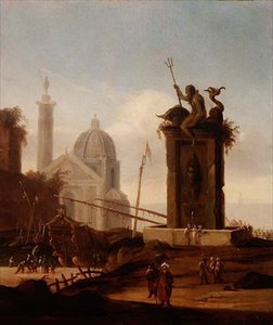 地中海の港のイタリアンカプリチョ 作： Jacob van der Ulft