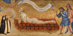 聖ローレンスの殉教、2 人のベネディクト修道女 作： Jacobello del Fiore