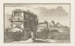 ローマのコンスタンティヌスの凱旋門 ローマの景色 (シリーズ タイトル) La Galerie agreable du mond (...) divisée en LXVI tomes...Cette partie comprend le Rome moderne (シリーズタイトル) Magesyn der Italian Buildings (シリーズタイトル) 作： Jacobus Baptist