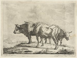三頭の牛 作： Jacobus Cornelis Gaal