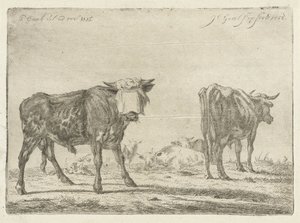牛の群れと目隠しされた雄牛 作： Jacobus Cornelis Gaal