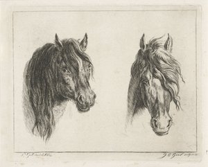 2 つの馬の頭 作： Jacobus Cornelis Gaal