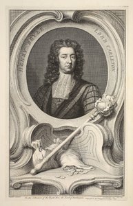 カールトン卿ヘンリー・ボイルの肖像（1742年にロンドンのナプトン社から出版された「英国の著名人の頭部」の挿絵）（彫刻 作： Jacobus Houbraken