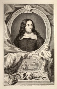 ジョン・サーロウの肖像、「イギリスの輝かしい人物の頭」のイラスト、パブ。ナップトン、ロンドン1742 作： Jacobus Houbraken