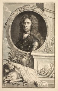 タルマシュ中尉の肖像画、「イギリスの輝かしい人物の頭」のイラスト、パブ。ナップトン、ロンドン1742 作： Jacobus Houbraken