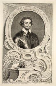 ストラットフォード伯のトーマスウェントワースの肖像画。ナップトン、ロンドン1742 作： Jacobus Houbraken