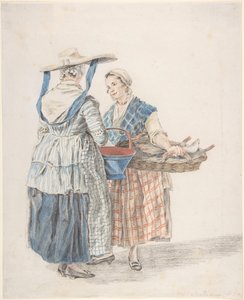 2人の市場の女性、1789年 作： Jacobus Perkois