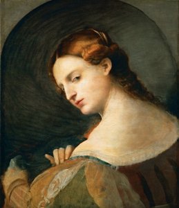 Portrait de jeune femme de profil - 若い女性の横顔の肖像」パルマ・イル・ヴェッキオ、ヤコポ、ザ・エルダー（1480-1528）作。木に油彩、1520年頃。寸法：49x42,4cm。ヴィエンヌ美術史博物館 作： Jacopo (c.1480 1528) Palma