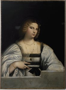 女性の肖像、処女性のアレゴリー。(絵画 作： Jacopo (c.1480 1528) Palma