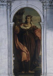 St.Barbara（トリプティクの一部） 作： Jacopo (c.1480 1528) Palma