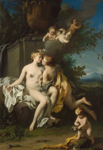 フローラとゼファー、1730年頃（キャンバスに油彩） 作： Jacopo Amigoni