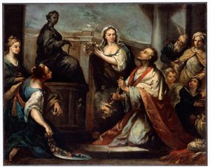 ソロモン王の偶像崇拝、c1739 作： Jacopo Amigoni