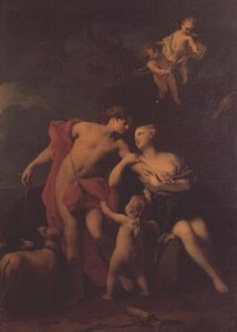 ヴィーナスとアドニス、1740 作： Jacopo Amigoni